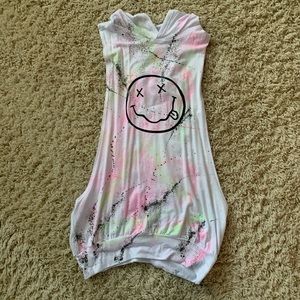 Drama queen hooded cutout sleeveless tank